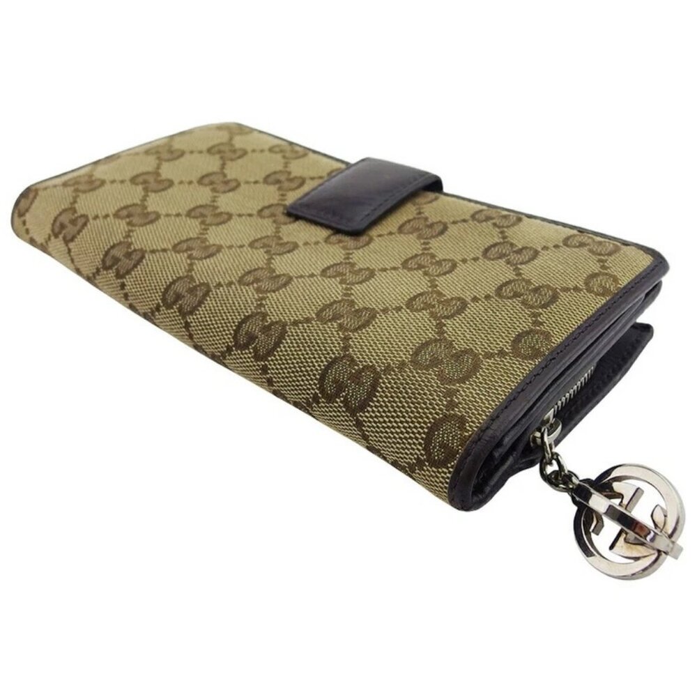 GUCCI Purse Beige Brown Silver Women 233024 Authentic secondhand